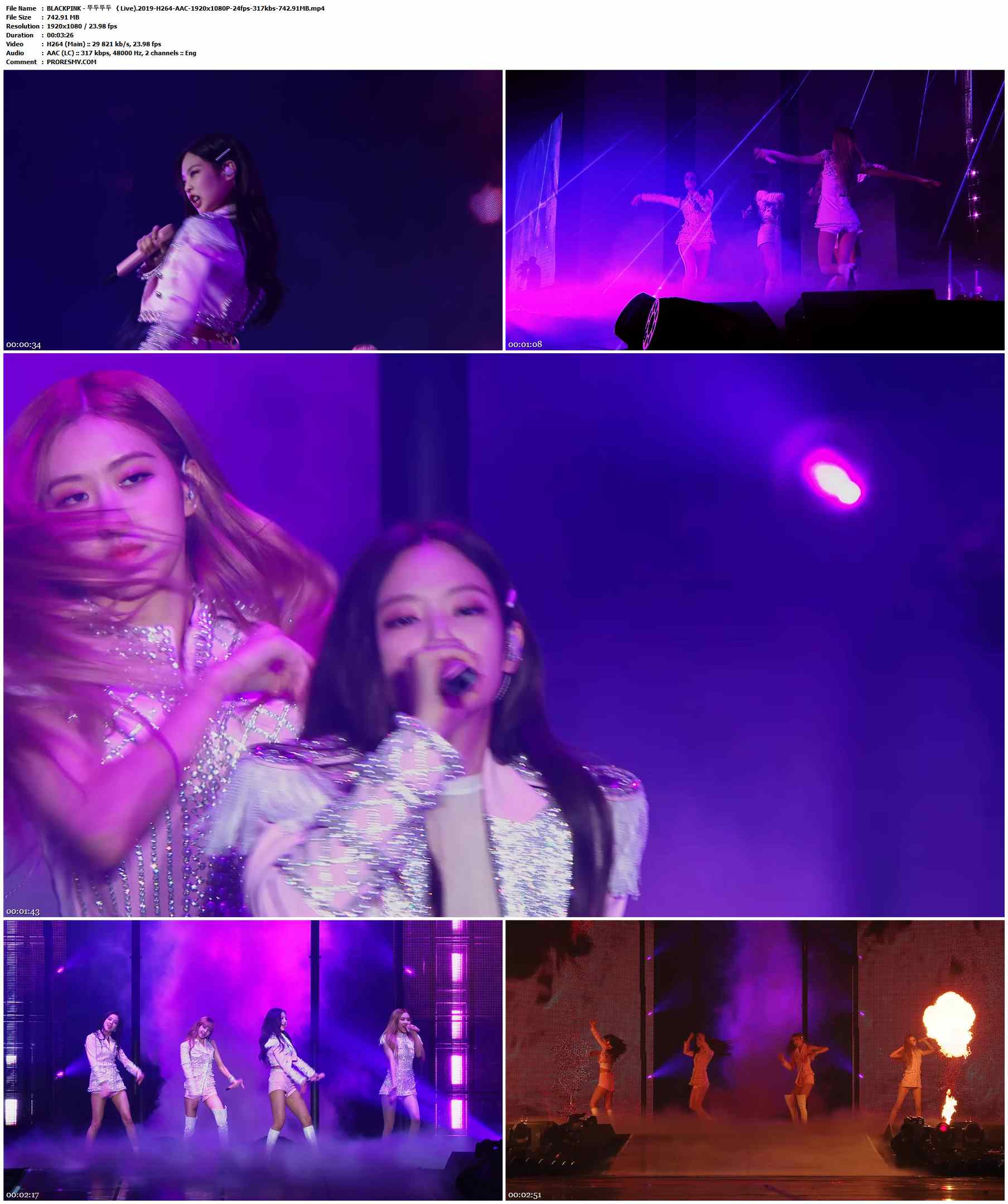 BLACKPINK - 뚜두뚜두 （Live).2019-H264-AAC-1920x1080P-24fps-317kbs-742.91MB官方MV_高清MV